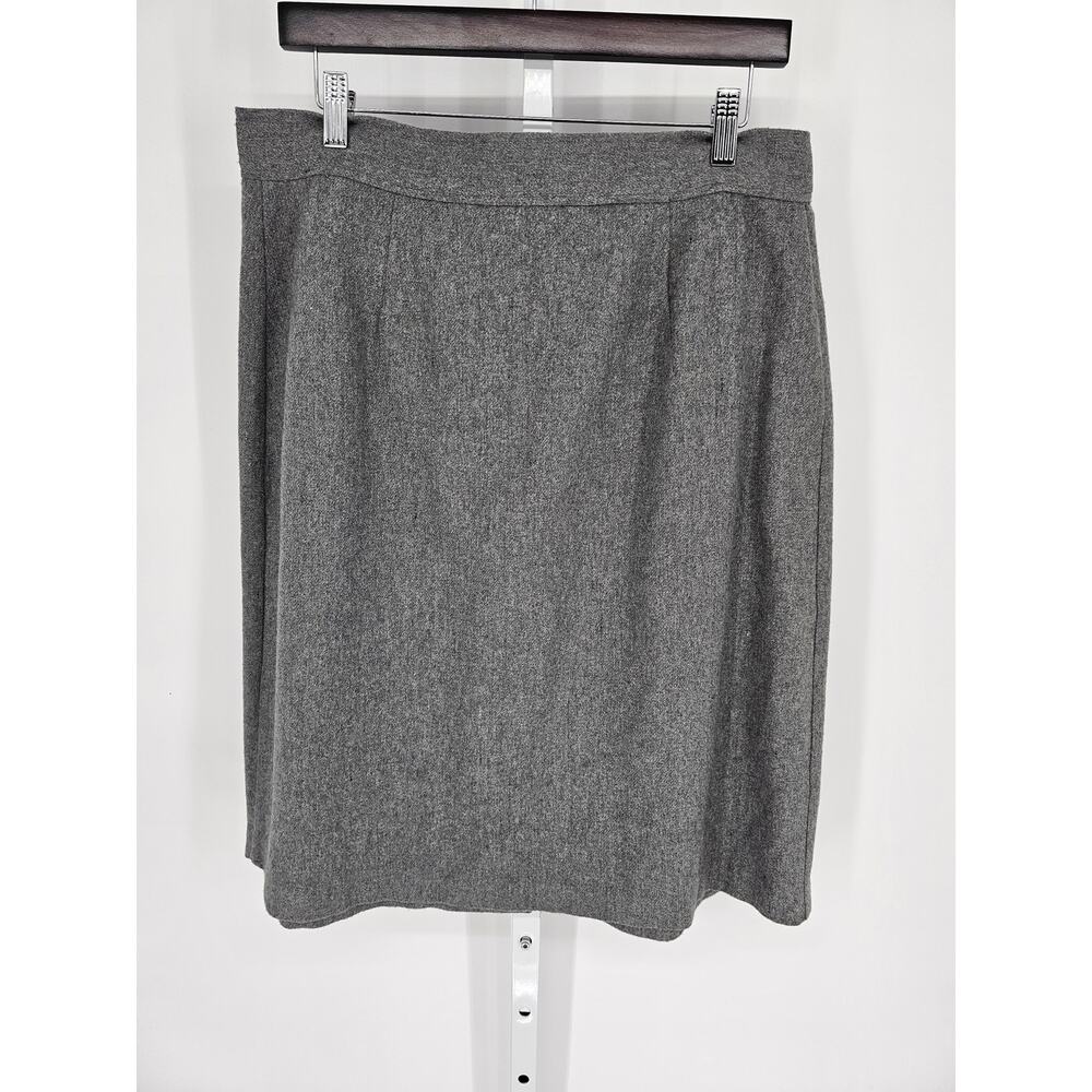 Looking Smart Gray Heathered Button-Front Pencil … - image 2